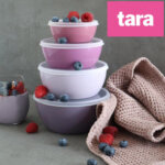 Tara + 4 Rosa skålar